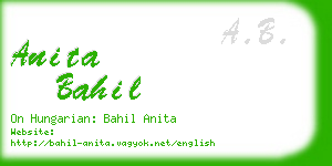 anita bahil business card